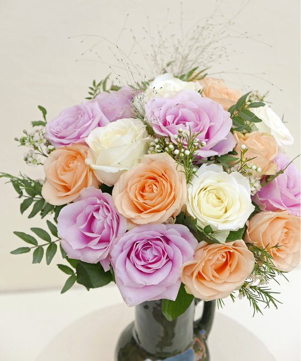 Bouquet de fleurs Emilie | Roses pastel | Livraison express