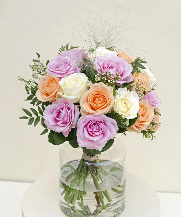 Bouquet de fleurs Emilie | Roses pastel | Livraison express