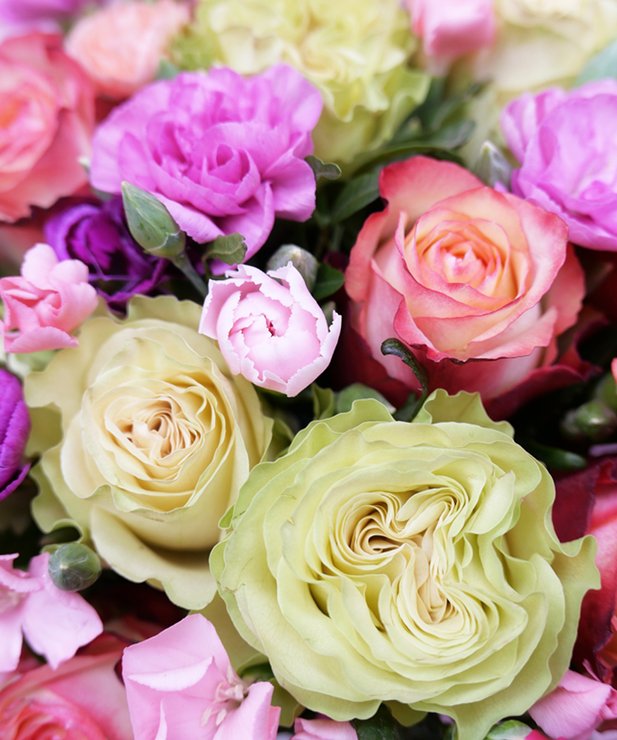 Bouquet de fleurs Malala | Roses rose et jaune | Livraison express