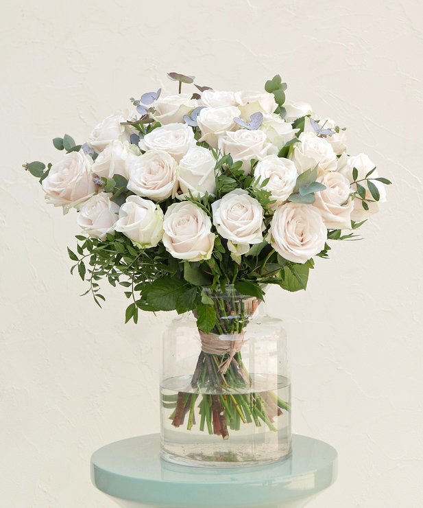 Bouquet de fleurs Brigitte | Roses crème | Livraison express